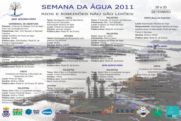 Semana da água inicia na segunda-feira, 26