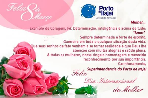 Mensagem e Homenagem da Superintendência do Porto de Itajaí: