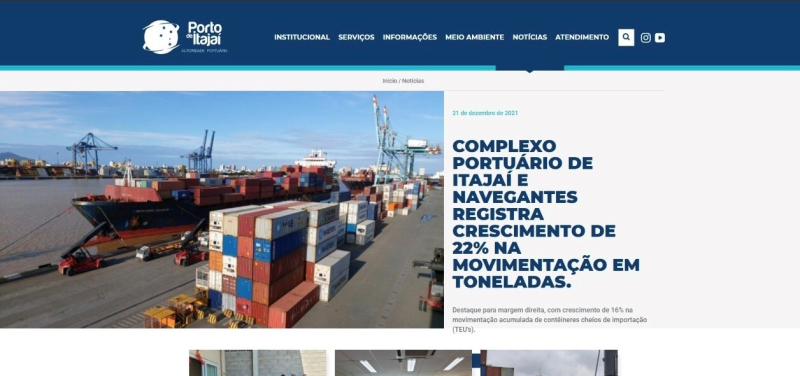 Autoridade Portuária de Itajaí lança novo site institucional 