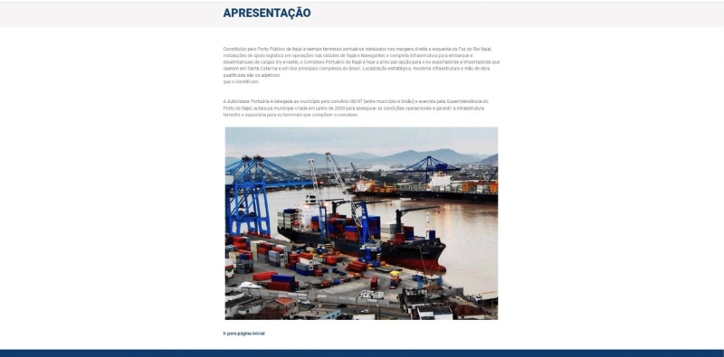 Autoridade Portuária de Itajaí lança novo site institucional 