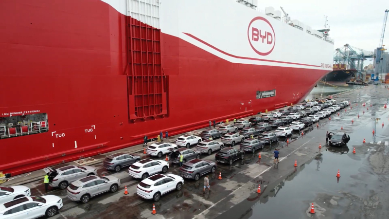 Operação do Navio BYD Shenzhen é concluída com eficiência no Porto de Itajaí, neste domingo