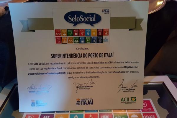 Porto de Itajaí é contemplado com Selo Social 2017. Porto de Itajaí é contemplado com Selo Social 2017.
